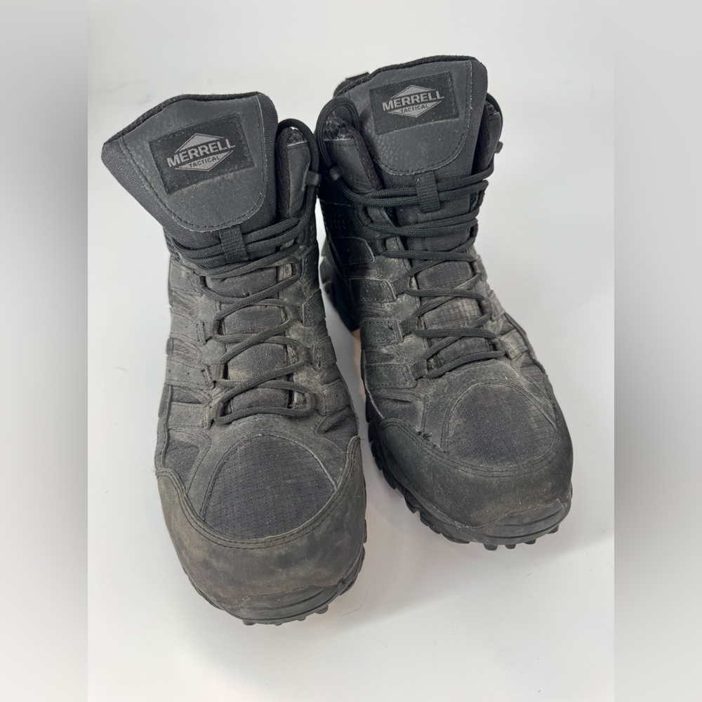 MERRELL Mens Tactical Waterproof Black Boot,Size: 10